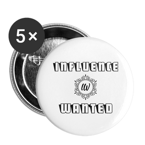 Influence Wanted Small Button 1'' (5-pack) - white