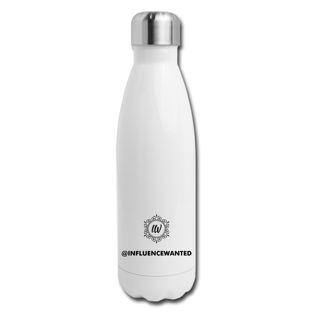 Influence Wanted Water Bottle - white