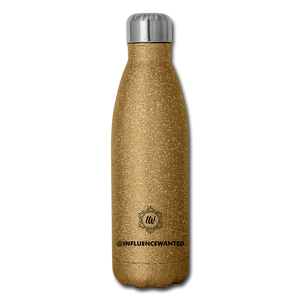 Influence Wanted Water Bottle - gold glitter