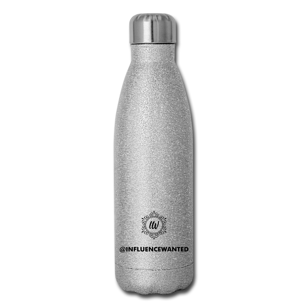 Influence Wanted Water Bottle - silver glitter
